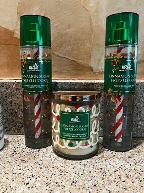 Bath and Body Works Milk Bar Cinnamon Sugar 2 Sprays and Candle!! NEW